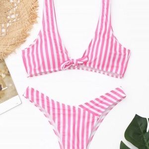 Pink & White Stripe Bikini